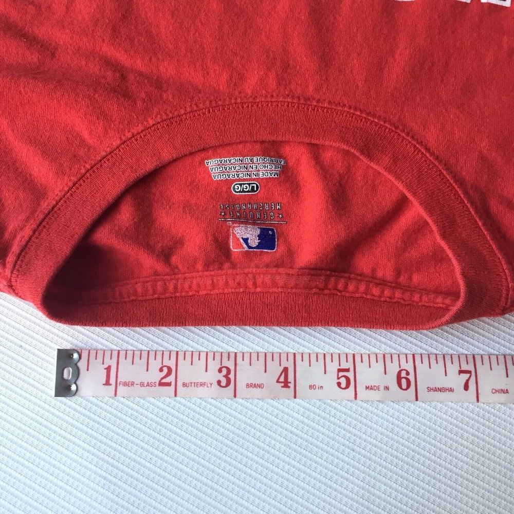 Cleveland Indians T Shirt Mens Large MLB Baseball Red Short Sleeve Adult Genuine - Picture 9 of 12
